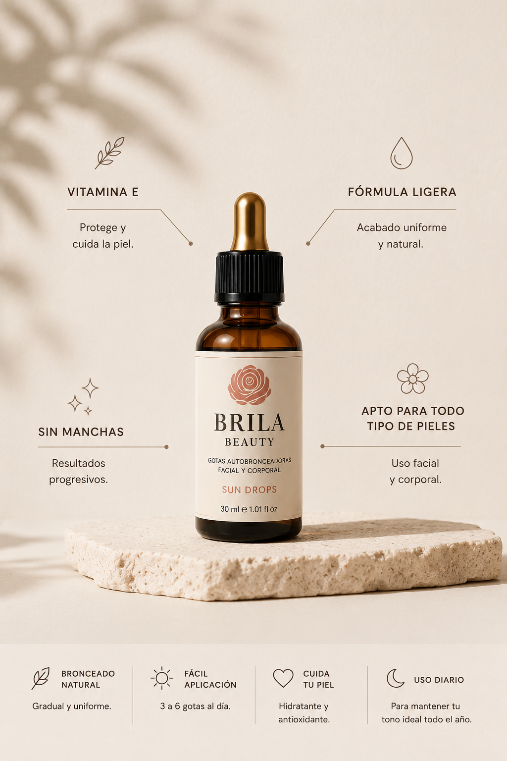 Brilla Beauty Golden Drops — Gotas Autobronceadoras