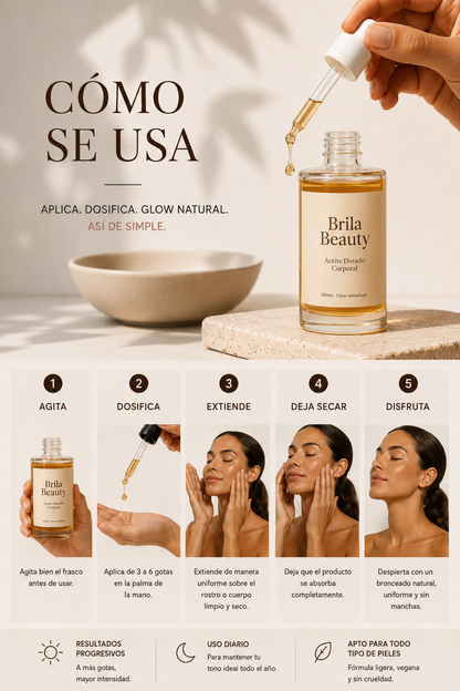 Brila Beauty Aceite Dorado Corporal — Resplandor Inmediato