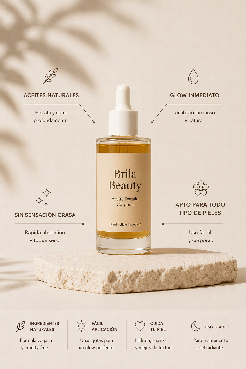 Brila Beauty Aceite Dorado Corporal — Resplandor Inmediato