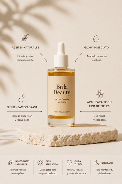 Brila Beauty Aceite Dorado Corporal — Resplandor Inmediato