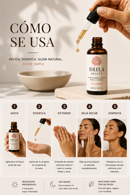 Brilla Beauty Golden Drops — Gotas Autobronceadoras
